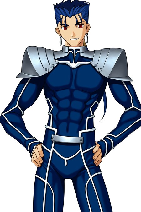 fatesnha, oekaki, solo, long hair, smile, 1boy, red eyes, jewelry, blue hair, male focus, ponytail, earrings, armor, bodysuit, transparent background, shoulder armor, pauldrons, hands on own hips, oekaki, blue bodysuit, cu chulainn \(fate\), cu chulainn \(fate/stay night\), 
(masterpiece, best quality, absurdres, highres, newest, very awa:1.2), 