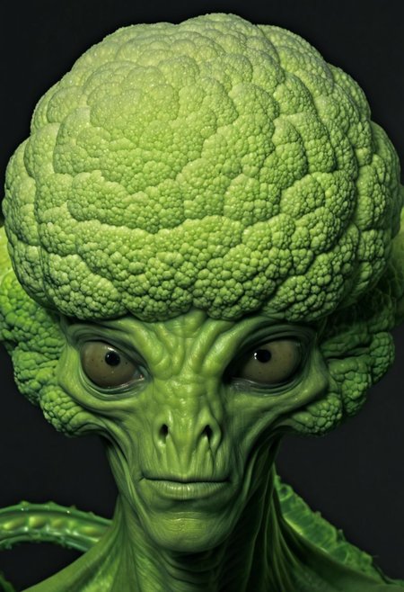 alien with cauliflower DNA --ar 8:12 --s 450 --weird 10