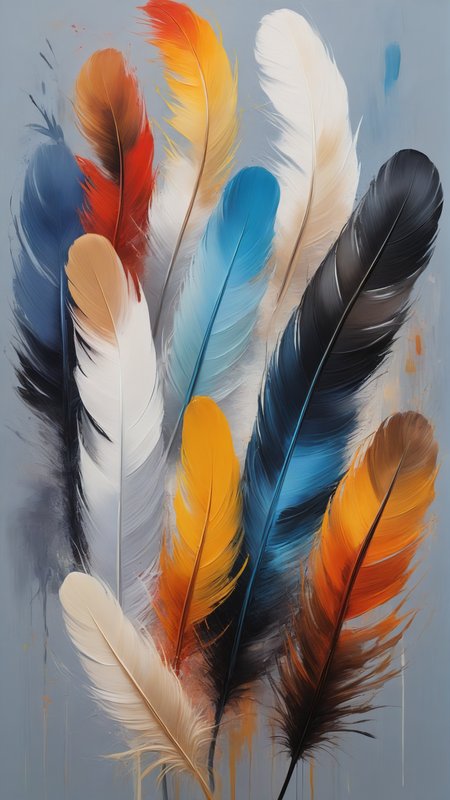canvas of random brush stroke, 8k, masterpiece, award winning art, Abstract canvas of brush stroke looking like a feather, impressionism