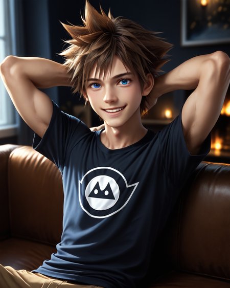 score_9, score_8_up, score_7_up, intricate details, rating_questionable,
<lora:homri52:1>
,
<lora:Sora_KH_-_Pony2:0.8>, 1boy(sora, male focus, solo, blue eyes, brown hair, spiked hair,, looking at the viewer, solo, happy, 
cowboy shot, sitting on a sofa, leaned back, arms raised, hands behind head, typical clothing), comfy living room, at night, dark room, low light,
highres,
detailed background, depth of field, 
<lora:ral-chrosc-clr:0.5>, ral-chrosc-clr,
<lora:Expressive_H:0.5>, Expressiveh,
<lora:xl_more_art-full_v1:0.3>,
<lora:add-detail-xl:0.3>,