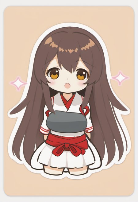 <lora:EnvyKawaiiXL01_base_prodigy:1> a girl, kawaii sticker, akagi \(kancolle\)  <lora:akagi_xl:0.8>