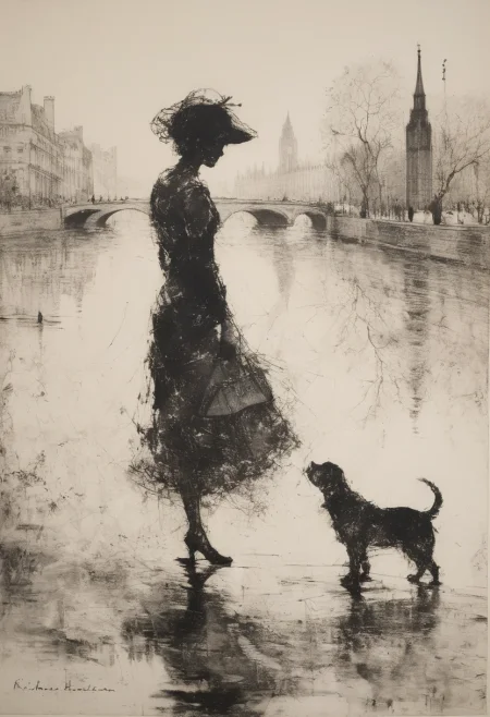 impressionism etching by Richard Hambleton