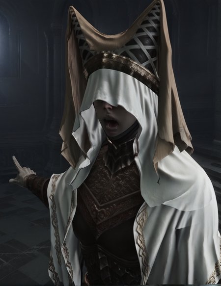 score_9, score_8_up, score_7_up, intricate details, rating_safe, fantasy setting,
<lora:NightMaiden:0.85> 1girl, veil, helmet, robe, armor, gloves, cape, boots
depth of field, detailed background,
<lora:ral-chrosc-clr:0.5>, ral-chrosc-clr,
<lora:Expressive_H:0.5>, expessiveH,
<lora:xl_more_art-full_v1:0.3>,
<lora:add-detail-xl:0.3>, <lora:hand 4:0.5> hand person, 
  <lora:soyjack:.7> soyjack, open mouth, pointing, :o, 1girl