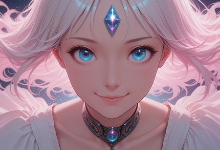 embedding:lazypos, flat_colors, gradient, retro_colors, sketch, anime_style, retro_artstyle 1980 (style), 2D, Gorgeous Galactic, age_24, choker_with_gem, long_lashes, blush_smile, looking_at_viewer, dynamic_angle, cinematic <lora:TrendCraft_The_Peoples_Style_Detailer-v1.0A-3_13_2025-illustrious:0.6>