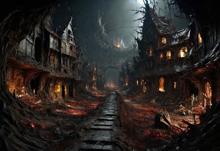 EdobHorrorLandscape,
ghst-3000, OverallDetail,
A landscape of a curse village in europe,
hopeless, nightmare, broken lights, dark ambiant,
HDR, HD textures, intricated details, 8k,
