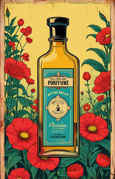 masterpiece,best quality,<lora:tbh335-sdxl:0.6>,illustration,style of Butcher Billy
 A bottle of perfume in garden