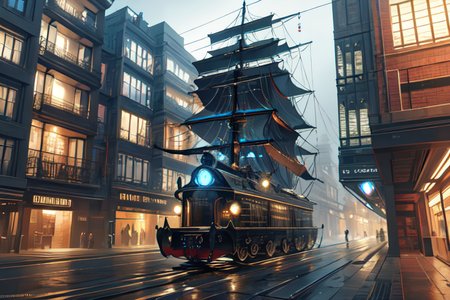 highly insanely detailed, masterpiece, top quality, best quality, highres, 4k, 8k, RAW photo, (very aesthetic, beautiful and aesthetic),  
(code_style,codestyle), 
<lora:CodeStyle (half generic class)_564920:0.6>, 
(1girl:1.3), 1other, 
located in a vibrant steampunk city, with colorful facades, dynamic steam machines, modern transportation, eclectic architecture, at night,âââ