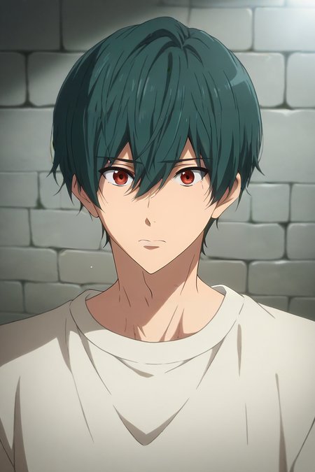 score_9, score_8_up, score_7_up, source_anime, (photorealistic:0.6), , upper body, depth of field, 1boy, solo, male focus, <lora:ikuya_kirishima_pony:0.86>, ikuya_kirishima, green hair, red eyes, hair between eyes, short hair, bangs, , , stone walkway, , <lora:sdxl_lightning_8step_lora:1>