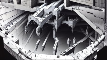 masterpiece, bird's-eye view, detailed human body, (isometric:1.3),3X zoom, Detailed world, noise, chaos, contamination, rim light, Mega Structure, infinite floor, Organic shape, <lora:add_detail:1>, <lora:Blame!:1>