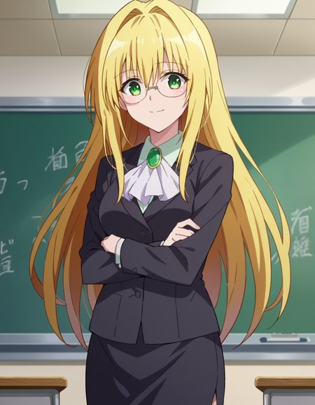 score_9, score_8_up, score_7_up, source_anime,
tearjulunatique, <lora:tearju-lunatique-ponyxl-lora-nochekaiser:1>,
tearju lunatique, long hair, blonde hair, green eyes, sidelocks, glasses, smile,
shirt, collared shirt, white shirt, suit, formal suit, long sleeves, ascot, white ascot, gemstone, green gemstone, skirt, pencil skirt,
indoors, classroom, teaching, chalkboard,
looking at viewer, cowboy shot, dutch angle, dynamic pose,