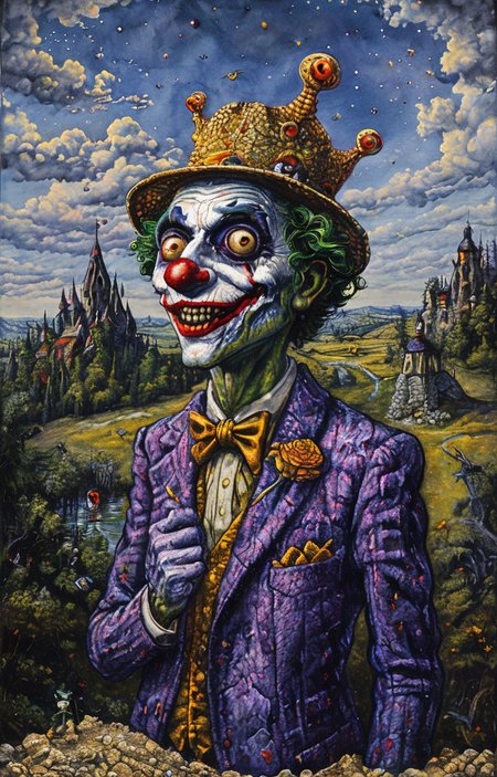 masterpiece,best quality,<lora:tbh179-sdxl:0.9>,illustration,style of David Welker,Horror and Horror Joker