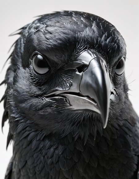 hyper realistic and extremely detailed monochrome photo of a crow, extreme close up headshot, white background, by Gonzalo Endara, Flickr, gothic art, side of head, 8k movie still, cinematic, film grain, highly realistic textures, looking at viewer, creative dynamic camera angle, (intricate details, masterpiece, best quality:1.4)
<lora:add-detail-xl:0.5> <lora:xl_more_art-full_v1:0.5> <lora:looking_at_viewer:2>