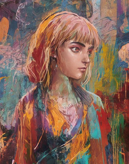 [gorgeous blonde girl:abstract background:0.5], expressionism, digital art, colorful background,Disco Elysium, <hypernet:discoElysiumStyle_discoElysium:0.7>