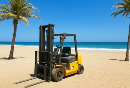 score_9, score_8_up, score_7_up, score_6_up, score_5_up, highres, absurdres, high_quality, high_definition, 
driving, forklift,
 {{background:  outdoors, beach, sand, palm_tree, water, ocean, detailed_background, clean_background, natural_lighting, sharp_focus, smooth_gradients,}}, 
zPDXL2, nsfwEMPXL, Hand, detailed, perfect, perfection, hands, hand,
