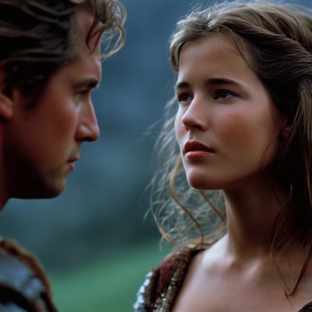 cinematic film still of <lora:add-detail-xl:0.7>1
<lora:detailed:0.4> detailed style
<lora:perfection style:0.4> perfection style
 <lora:Braveheart film style:0.9>
Braveheart film style In 1280
young  William Wallace
 Sophie Marceau Princess Isabelle, shallow depth of field, vignette, highly detailed, high budget, bokeh, cinemascope, moody, epic, gorgeous, film grain, grainy