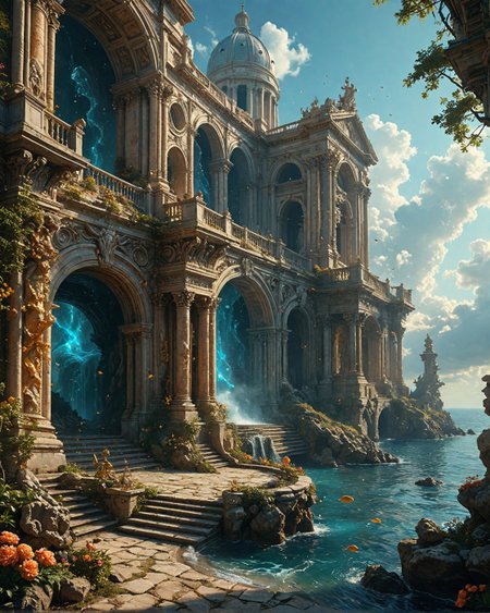 demon, quantum-foam colosseum with,
 cyan fungal growths pulsing rhythmically, Brutalist titanium panels, liquid-metal staircases in, sky-city cloud banks, Neo-Futurism meets Silurian reefs style, nanite-swarm glitter clouds,
<lora:tbh124-sdxl:0.15> style of Jean-Antoine Watteau,
<lora:tbh129-sdxl:0.15> style of Michael Cheval,
<lora:Sinozick:0.15>,
<lora:add-detail-xl:0.7>,
<lora:aidmaMJ6.1_v0.5_2:0.3> aidmamj6.1,
<lora:Flux-XL_Scenery:0.15> flux-scenery,
<lora:Flux-style-xl-lora:0.15> flux-style,
8K resolution, ultra-detailed cinematic composition, contemporary concept art style, volumetric magical atmosphere with ethereal glow, rich complementary color palette, vivid gradients and chiaroscuro contrast, dynamic perspective with layered depth of field, inspiring awe-inspiring mood, Unreal Engine 5 render quality, intricate textures, flawless anatomy, rule of thirds composition, luminous highlights, surreal ambiance, award-winning illustration, harmonious balance of light and shadow, photorealistic details, ArtStation trending, chromatic accents, nostalgic futurism, dreamlike serenity, bold creativity, professional finish, sharp focus, ambient background, fascinating dynamic motion,, Baroque art style, dynamic composition, dramatic lighting, rich colors, intricate details, professional-grade execution, captures the grandeur and theatricality of the Baroque period