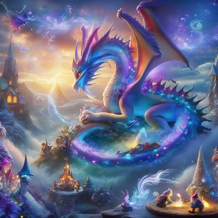 Fujifilm quality photograph (best quality)++, (masterpiece)++, (detailed)+, elf on the shelf fighting a Dragon, (fantasy illustration)1.3, enchanting Dragon battle elf on the shelf, mystical battle, (many gnomes battling)1.4 (whimsical charm).4 Otherworldly charm, mystical sky, (Luis Royo)1.2, (Yoshitaka Amano)1.1, moonlit night, soft colors, (detailed cloudscape)1.3, (high-resolution)1.2 (gnomes  battling everywhere)1.2 , <lora:DonM3t3rn1tyXL-v1.1:0.8> DonM3t3rn1tyXL <lora:DonMD1g174l4sc3nc10nXL:0.8> DonMD1g174l4sc3nc10nXL  <lora:Dragons:0.8> dragon  <lora:EnvyMagicalXL01:0.8> magical <lora:FantasyLandscape:0.8> FanLan