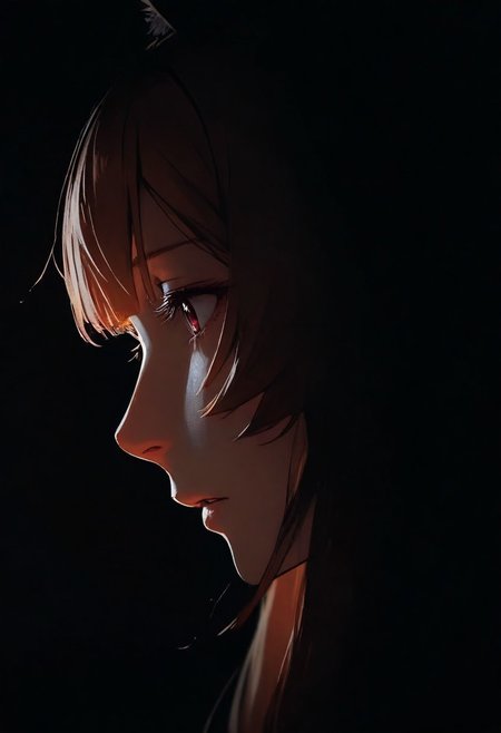 1girl, raphtalia, solo, dark, light, masterpiece, best quality, very aesthetic, close up,  parted lips