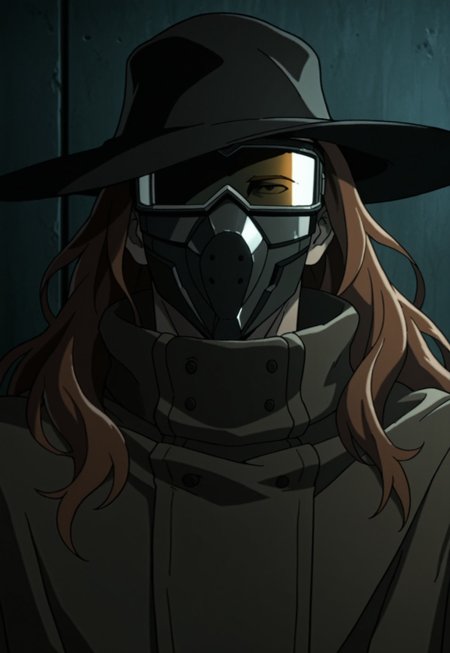 solo, masterpiece, detailed, ultra hd, best quality, 1boy, male, official art, w0lfc0nf, modern, new

FDHiyamaKiller, long hair, black hat, trench coat, goggles, mask, facing viewer, smiling, headshot