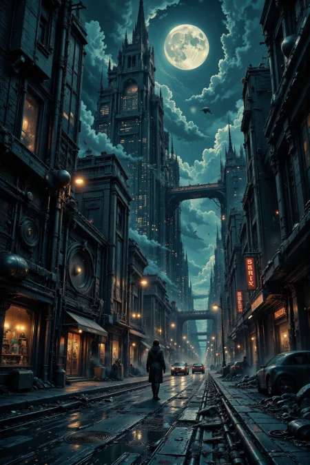 city, street, beautiful misterious futuristic sci-fi cyberpunk landscape, rain and storm, woman, very intricate, very detailed, sharp, colorful, <lora:Hand v2:1> <lora:Anti-Blur:1> <lora:Insane Detail Slider:0.5>  <lora:Flux.1_Turbo_Detailer:0.6> <lora:flux.1_lora_flyway_Epic-detail_v2:0.6> <lora:flux-charmer-v1-1:0.4><lora:Vibrantly_Sharp_style_v.5:0.4> <lora:The_Dark_Side_Of_The_Future:0.8> <lora:Neurocore Anime Cyberpunk v2.0:0.7> A digital artwork in the style of cknc