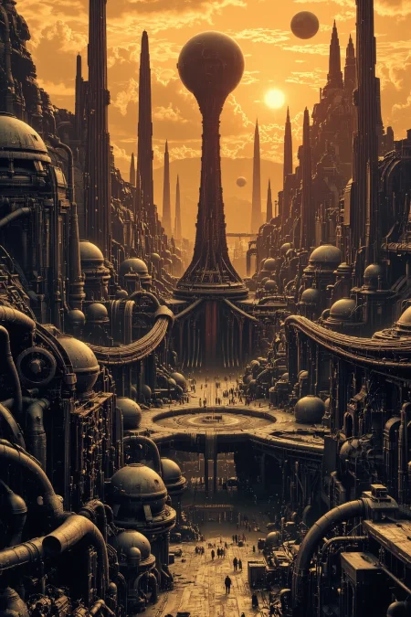 mars city,  beautiful misterious futuristic cyberpunk landscape, golden hour, woman, very intricate, very detailed, sharp, colorful, <lora:Hand v2:1> <lora:Anti-Blur:1> <lora:Insane Detail Slider:0.5>  <lora:Flux.1_Turbo_Detailer:0.6> <lora:flux.1_lora_flyway_Epic-detail_v2:0.6>    <lora:The_Dark_Side_Of_The_Future:0.6>