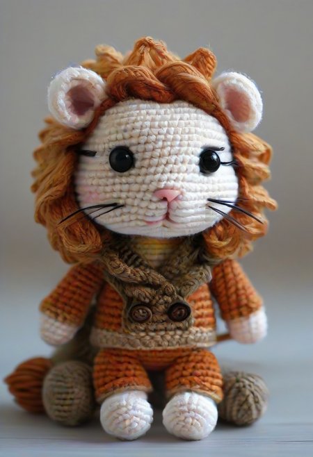 {lion | hamster}, by saint exupery, crocheted style