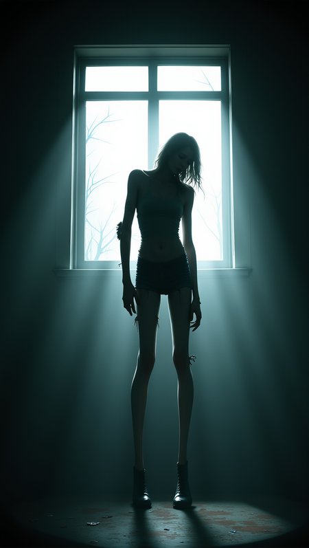 horror-themed breathtaking a zombie stands silhouetted against the bright sunlight coming in through the window , <lora:body_horror:0.5>, masterpiece, award-winning, professional, highly detailed . eerie, unsettling, dark, spooky, suspenseful, grim, highly detailed