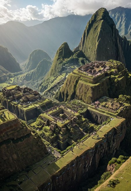 (pastel neon niji colors, terraforming mecha-Pyramid Like drdnght machine hovering above planet earth 20000 bc:1.55), 
(atmospheric haze, Film grain, cinematic film still, highly detailed, high budget, cinemascope, moody, epic, OverallDetail, gorgeous, 2000s vintage RAW photo, photorealistic, candid camera, color graded cinematic, eye catchlights, atmospheric lighting, skin pores, imperfections, natural, shallow dof:1.4),
(Ancient megalithic civilization, Azka Lines, on Easter Island:1.1), (The colonial city of the future, in the mist-filled Grand Canyon, on an unknown Earth-like planet, 2 moon on sky, Spaceship flight connects colonies, waterfulls:1), (Machu Picchu, a mountain settlement, incredibly spectacular:1),  (avant-garde, future, reality, science fiction, photorealistic), White limestone with black granite, fountain, waterfall, landmark, square, path, narrow street, (Large Files, Ultra Realistic, 8K, 16k, FHD, HD, VFX, Perfect, Photography, composition, Architecture Sales Photography, Architecture Competition, Ultra High Resolution, Cinematography, High Resolution Image:1), (dramatic lighting, direct sunlight, ray tracing, clear shadow:1), (real landscape:1), (blurred background:1.0), (urban background, more_details) ,
extremely detailed, industrialbuilding, drdnght machine, spstation, mayamaze, caveruinsAerial