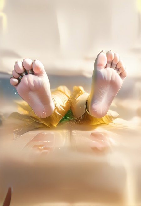 (((Barefoot furry character, full body, cinematic setting, furry female, plantigrade))) 
Illustrate a refined and poised ((cat)) with sleek ((silver-gray fur)) and striking aquamarine eyes. Adorned in fashionable attire with subtle botanical patterns. The figure ((lies barefoot on lounger)) in a luxurious spa environment, surrounded by potted plants like botulinum-producing Clostridium botulinum, amidst bottles labeled "serum" and "elixir," referencing the medical use of botulinum toxin. showing paws soles to viewer.
BREAK, detailed background, 8K, (masterpiece:1.5), intricate details, highly detailed, extreme detail, octane render, fine art, best quality, highres, (detailed face:1.5), ((full_body)), UHD, (((perfect hands))), low light