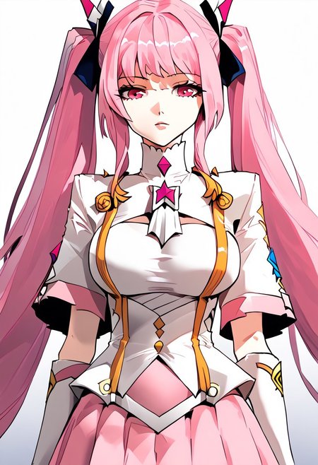 masterpiece, best quality, white background
BREAK
cowboy shot, upper body,
纳兰嫣然, 1girl, pink hair, twintails, long hair, pink eyes, solo, white gloves, pink skirt, medium breasts
