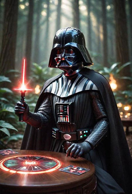 magic the gathering, Enchantment, card, Darth Vader, cinematic, dramatic ambient light, detailed, sharp focus, intricate, fine detail, polished, complex, still, full color, epic composition, highly coherent, elegant, romantic, divine, surreal, magic, vibrant, deep vivid colors, aesthetic, shiny, determined, extremely, pretty, innocent, smart, cute
 <lora:MagicXL-000004:.7>, , <lora:FILM_PHOTOGRAPHY_STYLE:0.25>