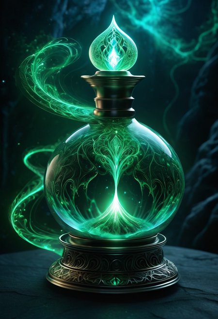 Score_9, Score_8, high_def, highest_quality, 8k, best_quality, masterpiece, photorealistic, magic_potion, ornate_glass_bottle, dark_green, neon_silver, swirling_ethereal_mist, glowing_runes, wax_seal, ancient_symbols, intricate_patterns, potion_glow, luminous_liquid, dynamic_reflections, intense_magical_shimmer, highly_detailed, fantasy_essence, bubbling_liquid, radiant_glow, metallic_filigree, floating_stardust, arcane_energy, crackling_energy, glowing_aura, mystical_fog, glowing_motes, raw_power, cosmic_energy, surreal_glow, vibrant_colors, dramatic_lighting, cinematic_effects, ultra_realistic, hyper_detailed, magical_atmosphere, otherworldly_essence, glowing_particles, radiant_aura, divine_energy, epic_scale, cosmic_wonder, intense_focus, surreal_beauty, fantasy_art, glowing_highlights, intricate_details, mesmerizing_glow, ultra_vivid, hyper_realistic, magical_power, ethereal_light, cosmic_glow, surreal_fantasy, ultra_detailed, vibrant_glow, cinematic_lighting, intense_emotion, epic_fantasy, surreal_magic, ultra_vivid_colors, hyper_realistic_details, cosmic_magic, divine_glow, surreal_energy, ultra_detailed_art,
