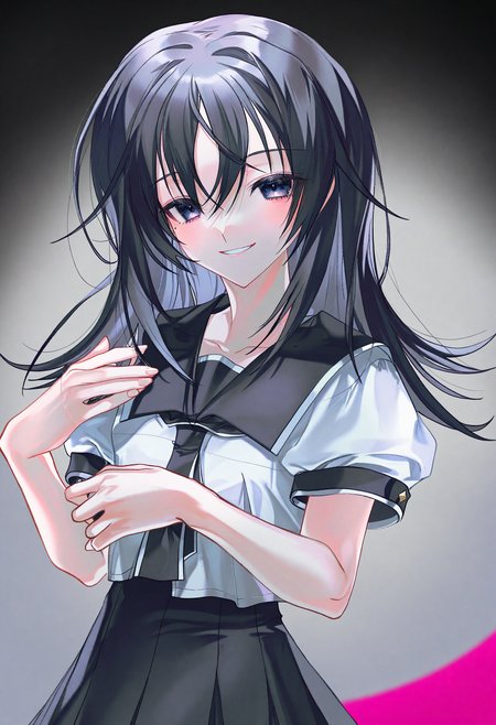 1girl,
(artist:onineko:0.826446),artist:hito komoru,(artist:quasarcake:1.1),(artist:reoen:0.826446),artist:machi,(7769:1.21),
Kashima_Neo_\(memories_off_3\),white_edge_uniform,black_tie,black_skirt,
solo,upper body,smile,pure color background,simple background,cowboy shot,
best quality,amazing quality,very aesthetic,absurdres,<lora:MemoriesOffnoob-000012:1>,