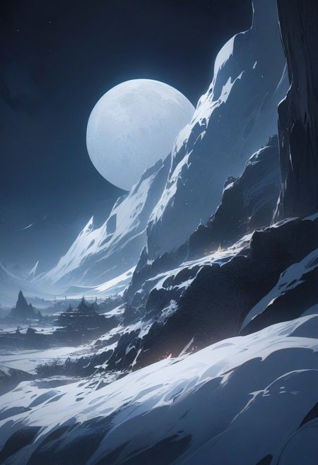 masterpiece, best quality, High resolution, beautiful Landscape, detailed texture, 
moon, closeup moon, night,