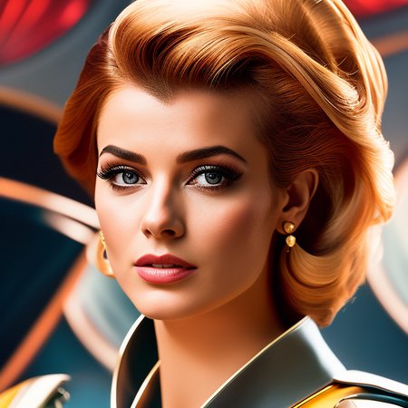 portrait of a beautiful woman,retrofutur5