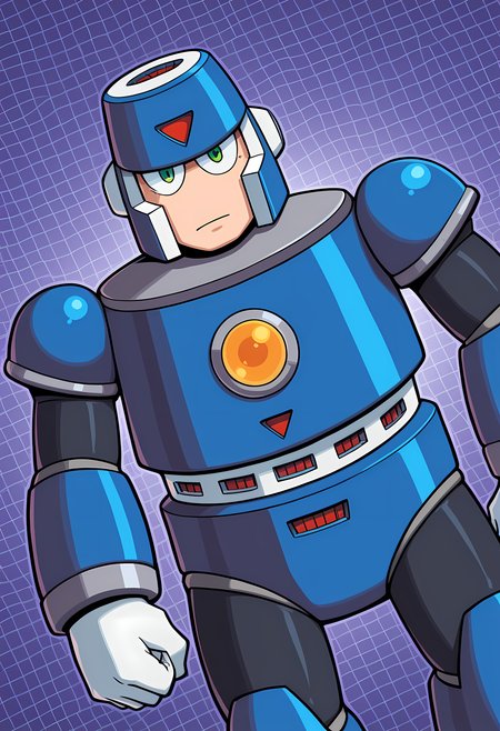 masterpiece, best quality, amazing quality, dutch angle, abstract background, BREAK
1boy, solo, male focus, mm3_hard, helmet, green eyes, robot, android, armor, BREAK
<lora:cfg_scale_boost:.6>  <lora:Hard_Man_-_Mega_Man_3_-_ILXL:1>