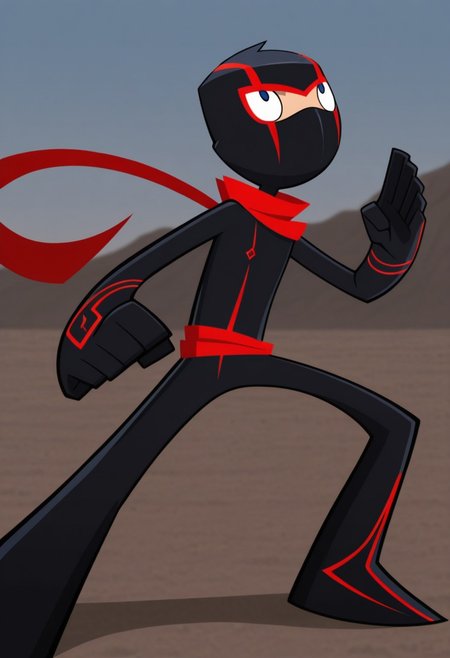 masterpiece,best quality,amazing quality, 
RandyCunningham, 1boy, male focus, solo, blue eyes, ninja, mask, black bodysuit, scarf, red scarf, outdoor, fighting stance,
