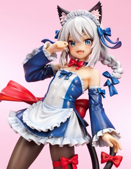 score_9_up, score_9, score_8_up, score_7_up, rating_explicit, 1girl, flat chest, tiny tits,  solo, cute, small breasts, blue eyes, hair between eyes, open mouth, bare shoulders, cat tail, tail, animal ears, breasts, thighs, animal ear fluff, looking at viewer, smile, bow, white hair, pantyhose, blush, tail bow, dress, ribbon, :d, cat ears, kemonomimi mode, detached sleeves, long hair, black pantyhose, braid, cat girl, frills, tail ornament, twin braid, fang, maid headdre,  masterpiece, best quality <lora:Siro9_IllustriousXL:1>