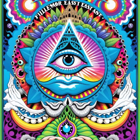 Fillmore East pop art style poster
trippy, acid-art, lsd-art, surreal, colorful, extreme detail, pristine clarity,