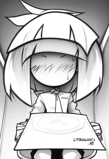masterpiece, best quality, LITERALHAT'S MONOCHROME ART