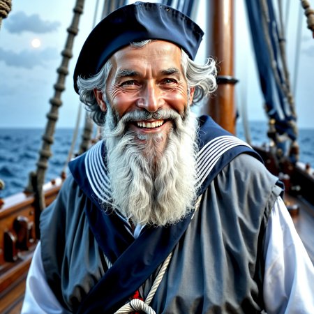 1boy, old man, grey hair, long grey beard, looking at viewer, smile, traditional sailor clothes, <lora:The_Deep_Dark_Ocean-sdxl:1>, deepdarkocean, best quality, masterpiece, 4k, uncensored, prefect lighting, rating_explicit, very aesthetic, detailed, <lora:add_details_xl:0.6>, very detailed, <lora:SDXLHighDetail_v5:0.6>