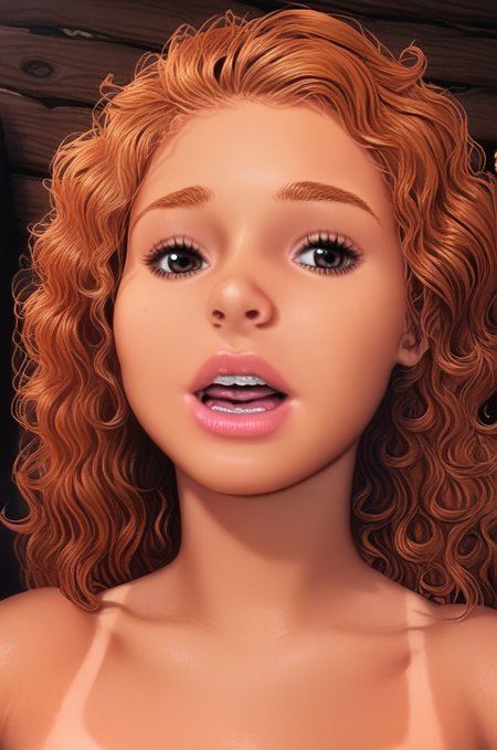 , score_9, score_8_up, score_7_up, score_6, score_5, score_4, source_cartoon, realistic, princess Merida from above, close-up, lips,rating_safe, bare shoulders ,open mouth,8r4c3t4n<lora:8r4c3t4n-000009:.95> nose, <lora:adventurewitcheswould:0.8>