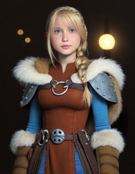 <lora:AstridHofferson_HTTYD2_PXL_Leaf1:1> ASTRIDHOFFERSON, 1girl, solo, blonde hair, braid, Long hair, blue eyes, fur trim, shoulder armor, armor, pauldron, boots, large breasts,  BREAK
cowboy shot, <lora:add-detail-xl:1> <lora:detailed_notrigger:1> <lora:For_Pony_v0.2:1> raw lighting, overexposed, harsh flash, dark room with bright light, BREAK, photo, shallow depth of field,vignette,highly detailed,high budget,bokeh,cinemascope,moody,epic,gorgeous,film grain,masterpiece,