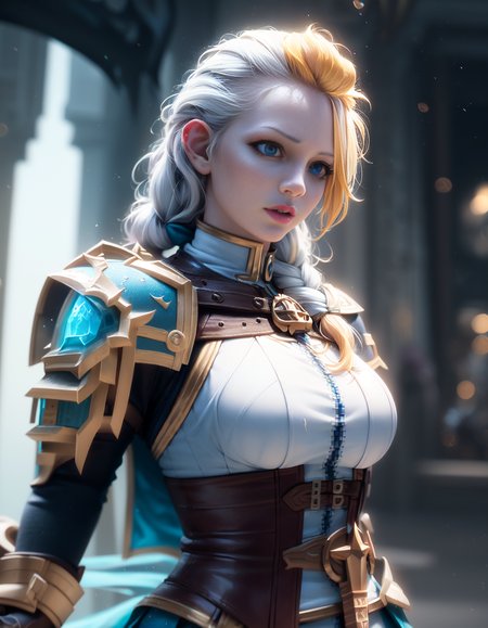 best quality, 1girl, beautiful athletic adult sxz-jaina-v2-9900 casting a magic spell, torn and ragged clothes, dynamic pose, white hair, single braid, big breasts, armored pauldrons, white corset, (glowing blue eyes), particles, crystals of ice, magic glowing, sparkles, frost on the lens, masterpiece, film grain, (lens distortion:0.7), (chromatic aberration:0.7), intricate, volumetric lighting, realistic, realistic lighting, cinematic, 8k, cinematic lighting, masterpiece, perfect, hyper-detailed, photorealistic, intricate details, stop motion, tonemapping, sharp focus, hyper detailed, trending on Artstation <hypernet:sxz-bloom:0.6>