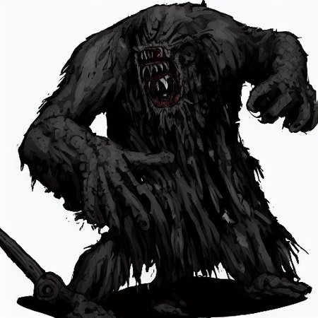 fangs, creature, simple background, no humans, zombie, holding shield, bow (weapon), armor, standing, greyscale