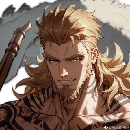 <lora:Thomas_Andre__Solo_Leveling-000008:.7>Thomas Andre, golden hair, golden eyes, Messy Tousled, goatee, full-body tattoo,
(very short hair, beard, bara, mature, facial hair, stubble, beard, full beard, sideburn, beard, a lot of beard, ), facial hair,male focus, muscular male, muscular male, bara, mature,  bara, mature, aixiwuganda_(20222192), very awa, masterpiece, best quality, absurdres, newest, perfect quality, detailed background, intricate details,
<lora:slider_Body Type_alpha1.0_rank4_noxattn_last:3><lora:style_Anime Summer Days 2 Style SDXL_LoRA_Pony Diffusion V6 XL:.6><lora:slider_cfg_scale_boost:.7><lora:Artist6p:.55>, Artist6p, Artist04p,<lora:slider_il_brightness_slider_d1:-1><lora:slider_il_contrast_slider_d1:-1><lora:slider_DarkSlider1.2_alpha1.0_rank16_full_300steps:-.6>