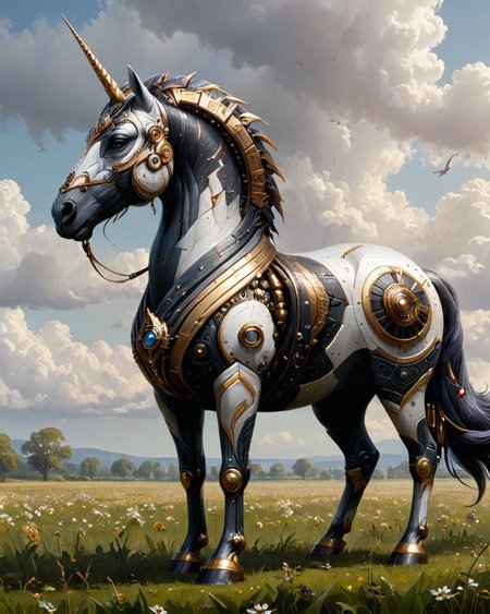 Unicorn made of dvr-frft , epic , fields of madness, concept art, trending on Artstation <lora:dvr-frft:0.8> , <lora:xlMoreArtFullV1.pREw:0.6>