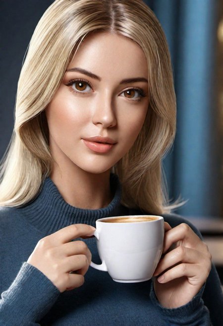 (masterpiece)
a beautiful blond girl drinking coffee, 
coffe shop background, 
HDR, 8k, trending on artstation,