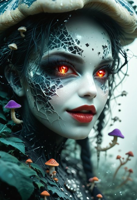 score_9, score_8_up, score_7_up, score_6_up, MyNewFantasy, Macro view, fractured geometric artifact made of polished granite. 
BREAK
(Masterpiece), (expressive eyes), 1girl, side braid, thick braid, 
Matango, colored skin, white skin, mushroom, 
<lora:MGE_V5.1:1>
BREAK
Erotic body, sexy mature body, beautiful face, slutty face,
hourglass body, sexy body,
hkevil,Expressiveh,
