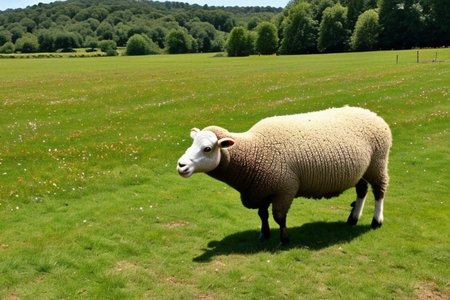 A beautiful Irish meadow, where cute sheep graze FanFo